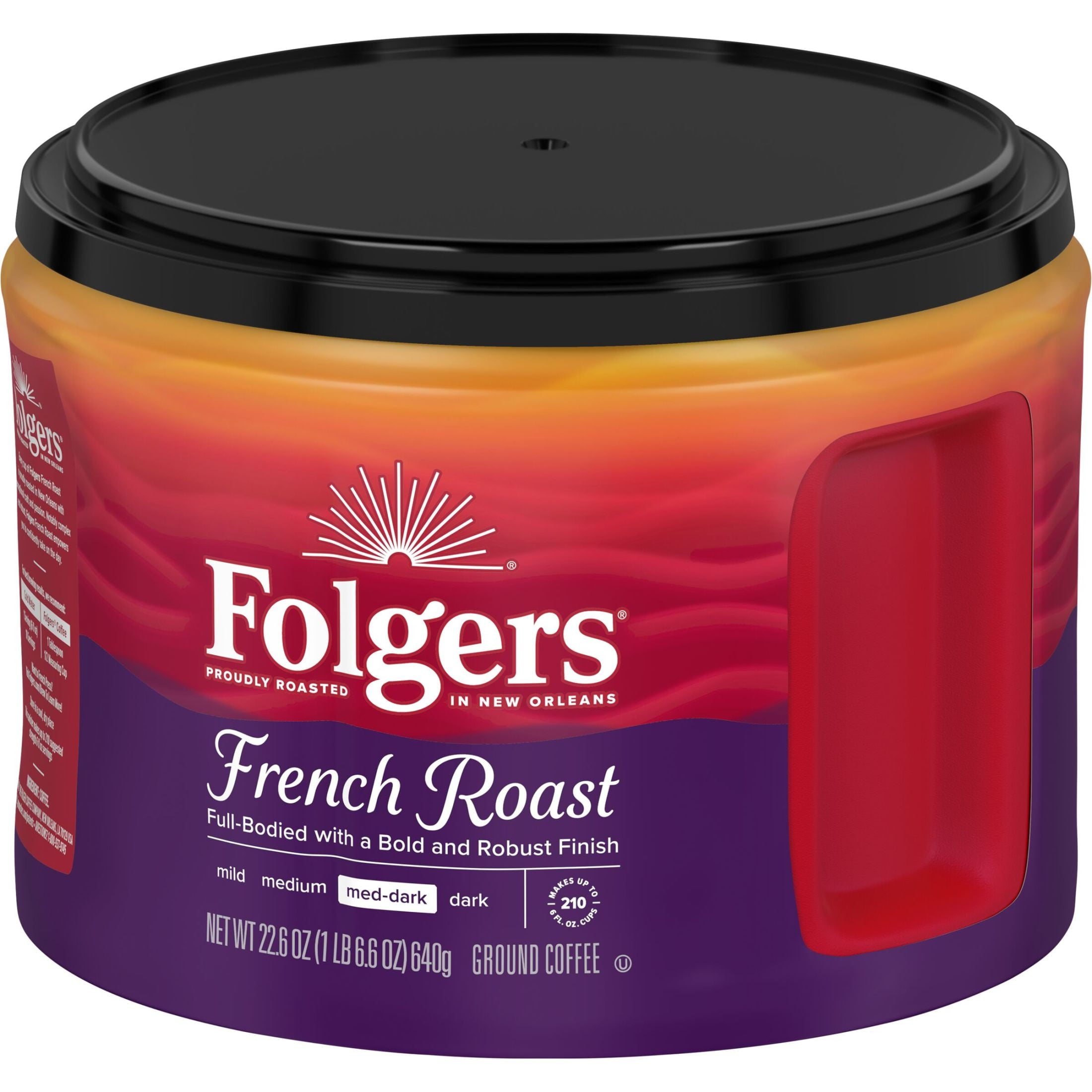 Folgers French Roast Ground Coffee, Medium Dark Roast, 22.6 oz Canister — coffee and drinks product, view 9