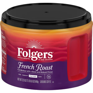 Folgers French Roast Ground Coffee, Medium Dark Roast, 22.6 oz Canister — coffee and drinks product, view 9