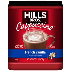 Hills Bros. French Vanilla Cappuccino Instant Coffee Mix, 16 Ounce Canister — coffee and drinks product, view 2