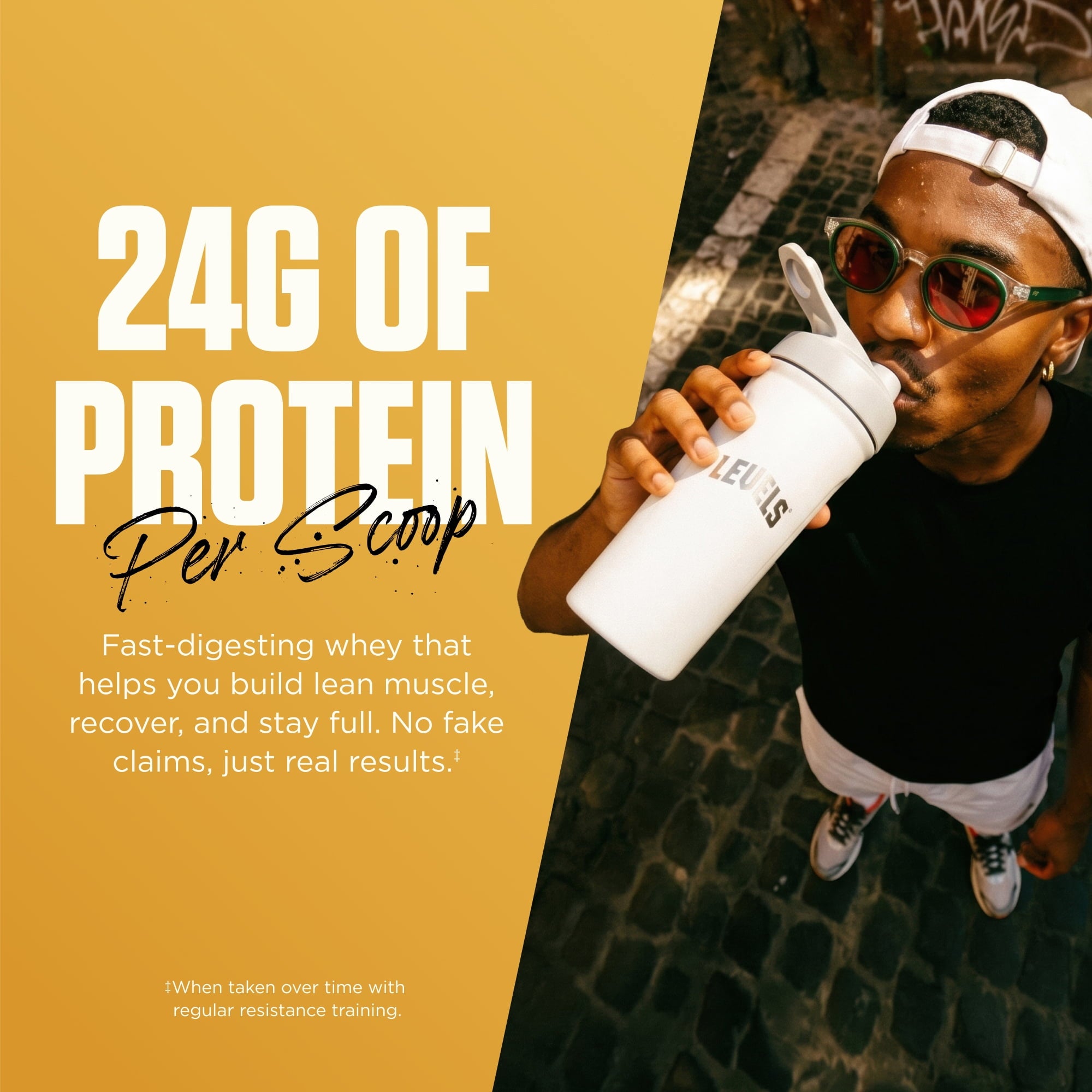 Levels Grass Fed Whey Protein Powder, No Artificials, 24G of Protein, Vanilla Bean, 1.48LB — sports nutrition product, view 5