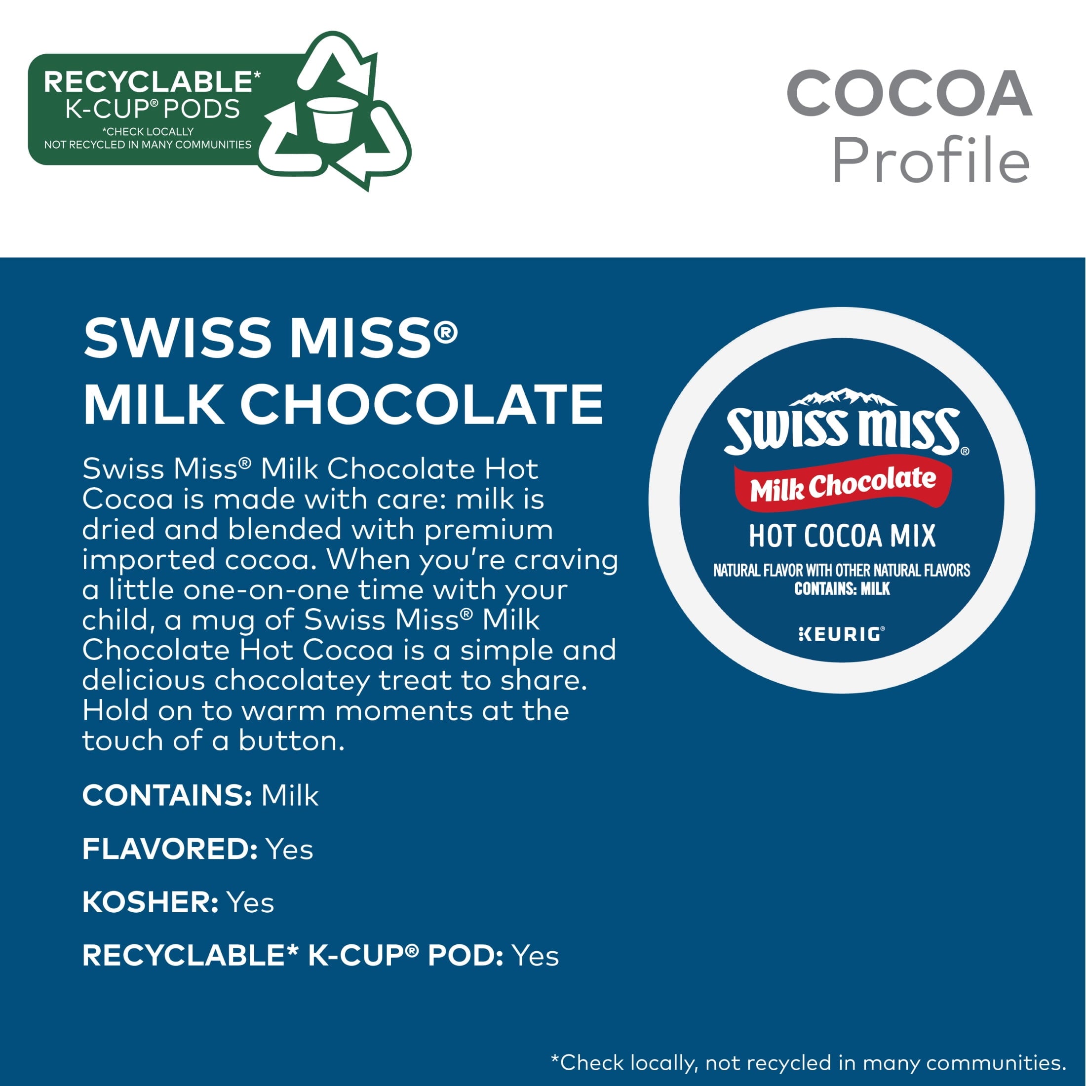 Swiss Miss Milk Chocolate Hot Cocoa, K-Cup Pods, 22 Count — coffee and drinks product, view 3