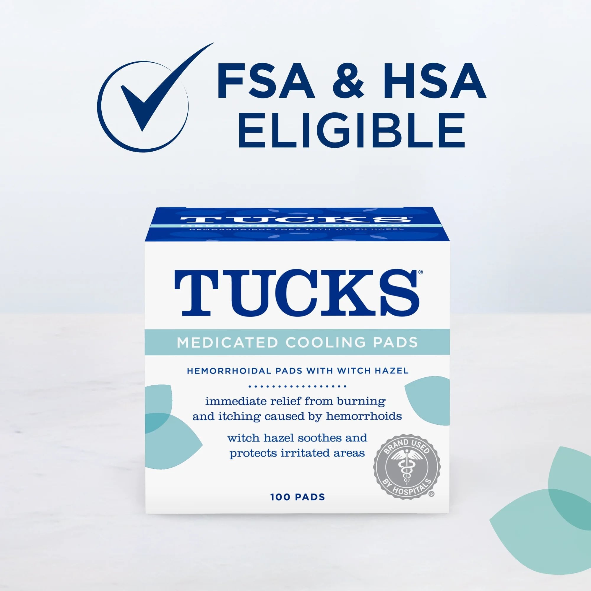 TUCKS Medicated Cooling Pads with Witch Hazel for Hemorrhoid Relief, 100 Count — health and personal care product, view 2