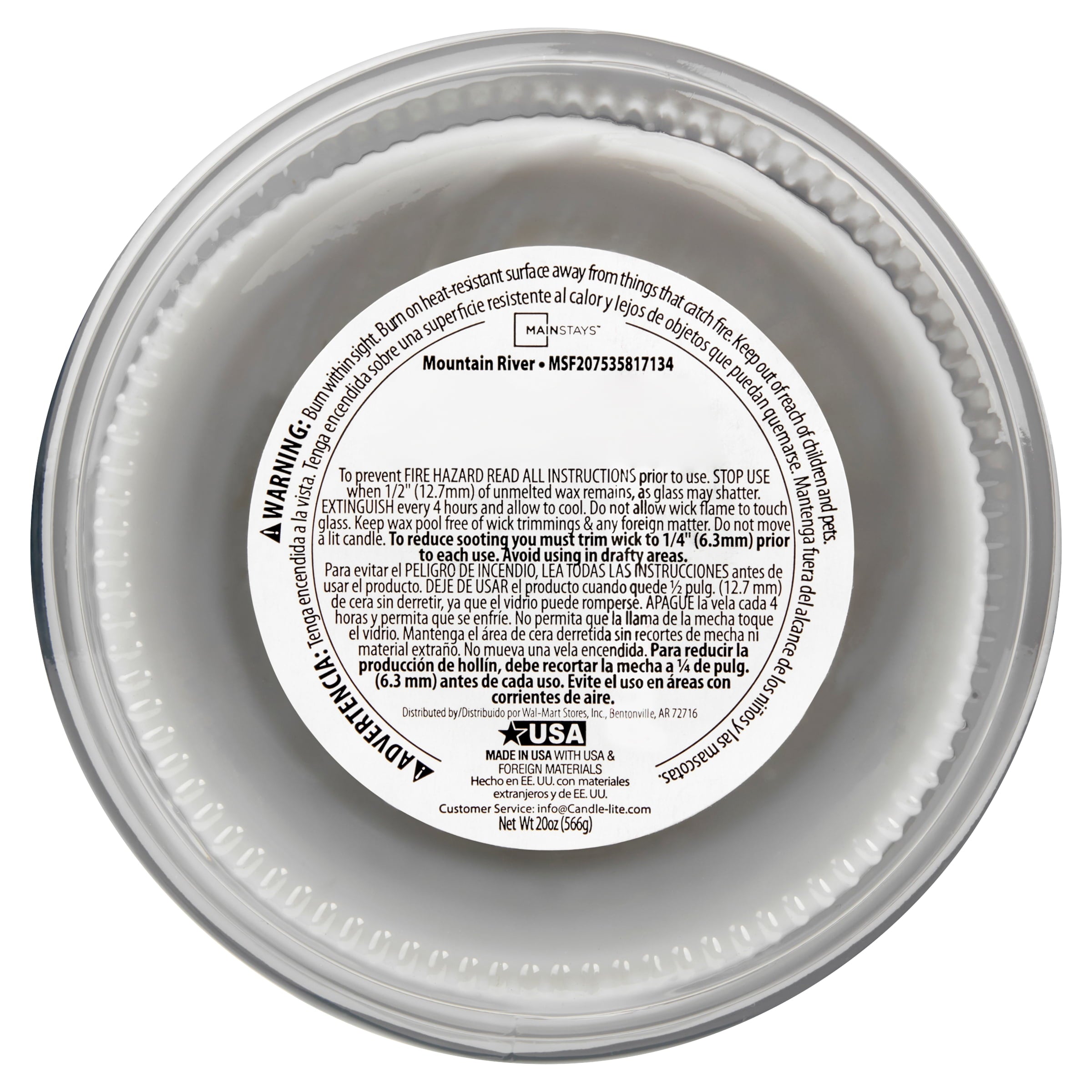 Mainstays Single-Wick Scented Glass Jar Candle, Mountain River, 20oz. — home and garden product, view 7