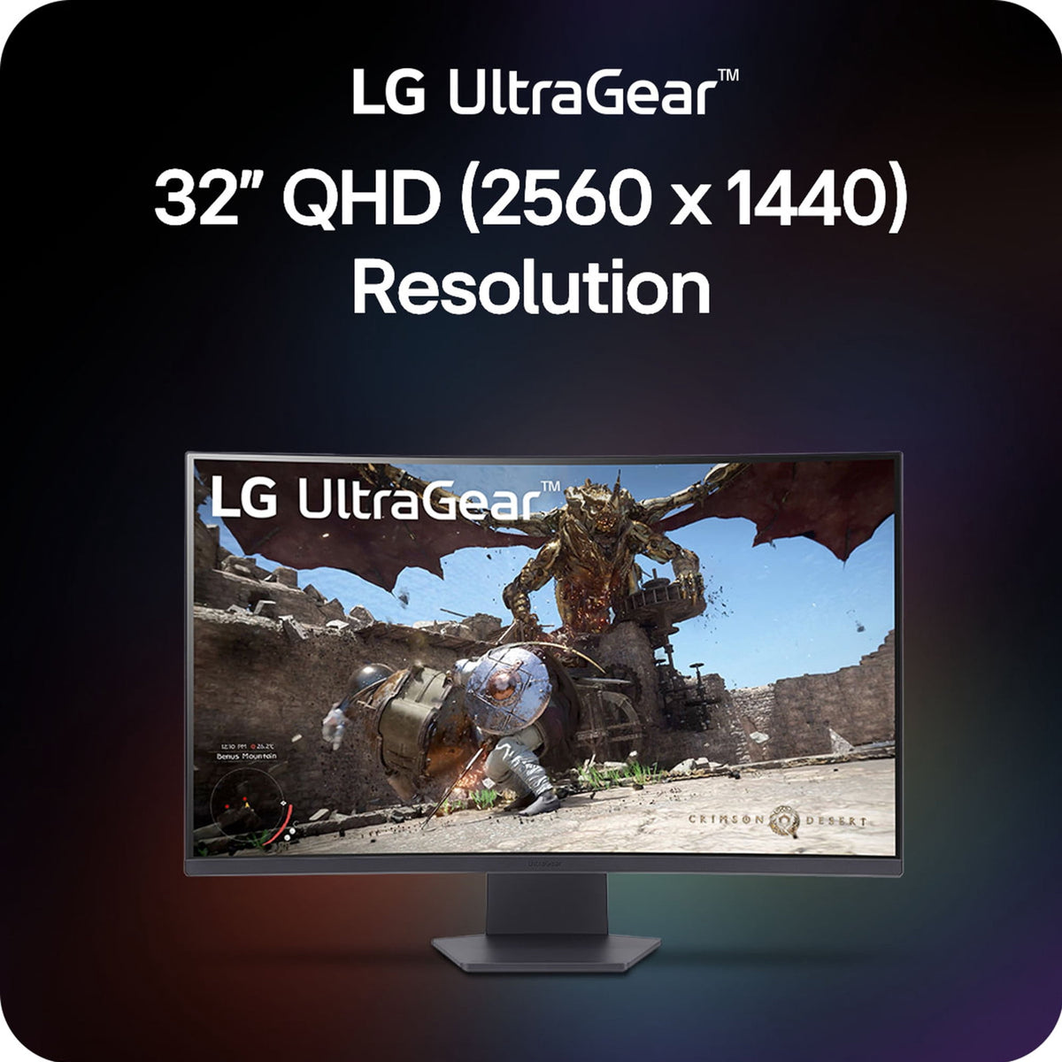 LG 32" UltraGear QHD AMD FreeSync Curved Gaming Monitor - image 4 of 6