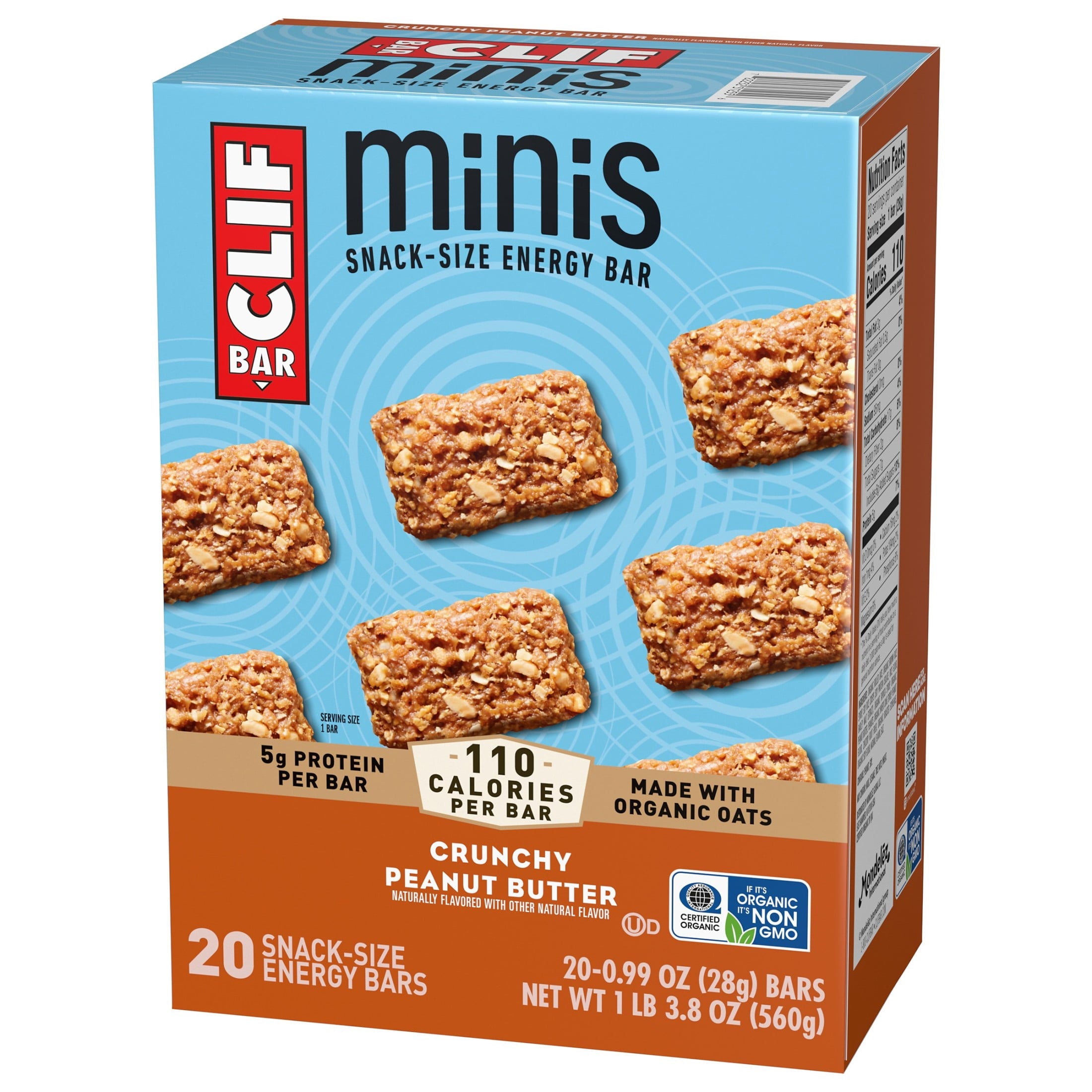CLIF BAR Minis Crunchy Peanut Butter Flavor Snack-Size Energy Bars, 20ct — grocery product, view 11