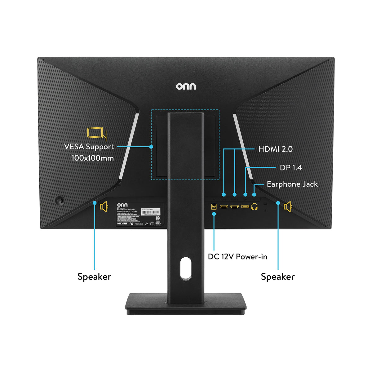 onn 27" FHD (1920 x 1080p) 240Hz 1ms AMD FreeSync Gaming Monitor with Cables - image 4 of 6