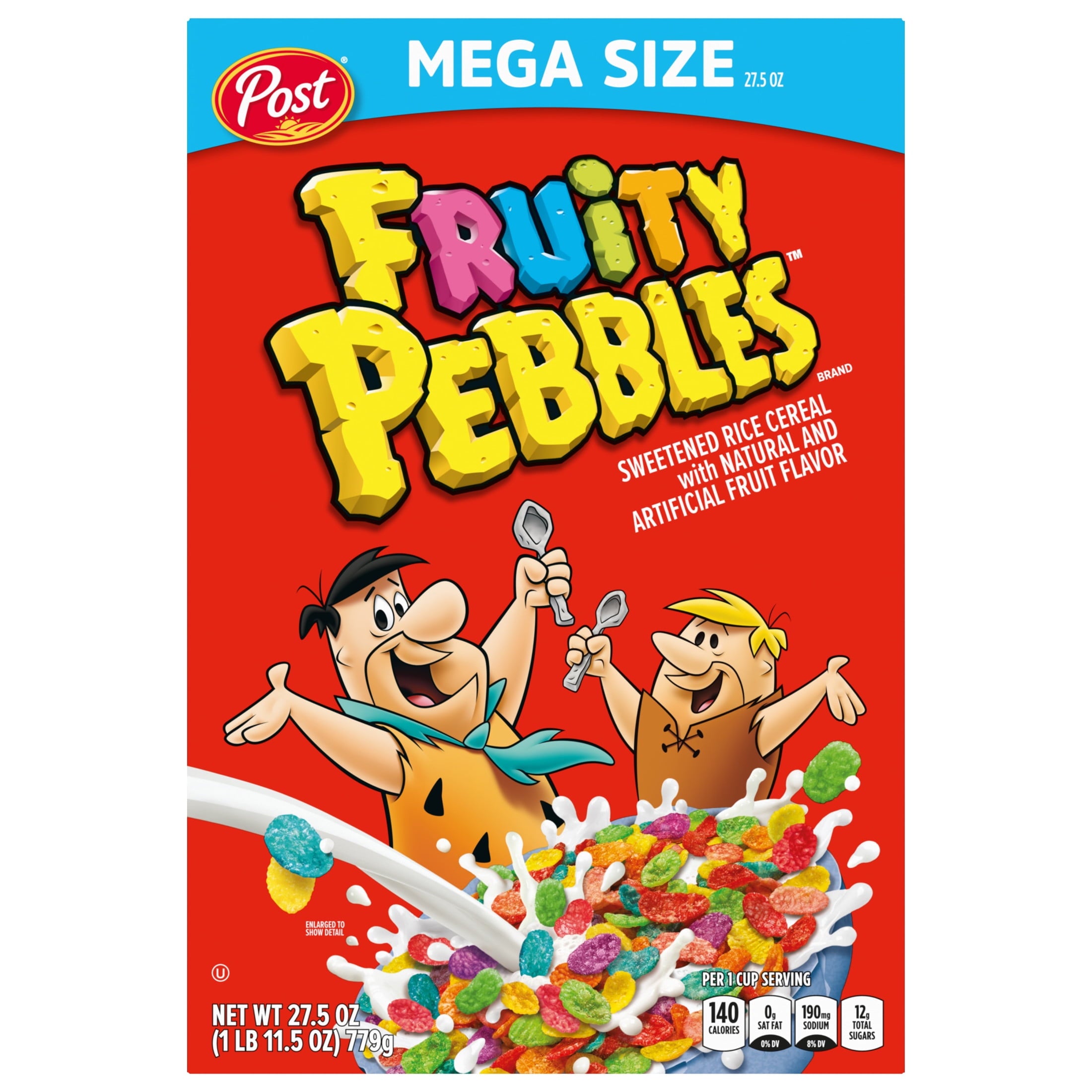 Post Fruity PEBBLES Breakfast Cereal, Gluten Free, Crunchy, Mega Size, 27.5 oz — grocery product, view 7