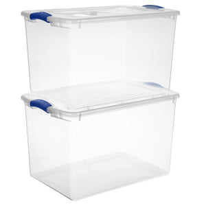 (2 pack) Sterilite 66 Quart Large Latching Storage Bin — home and garden product, view 8