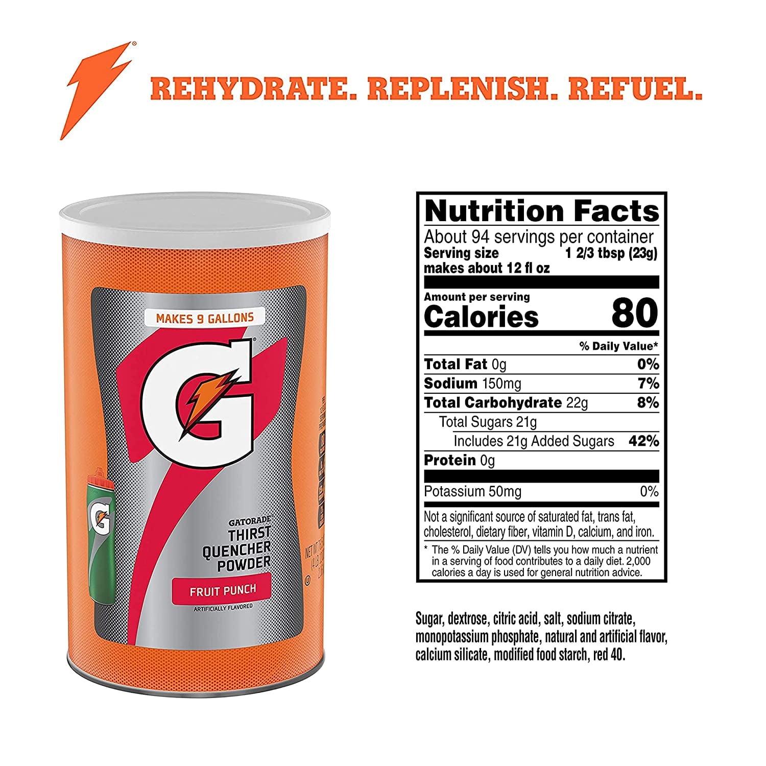 Gatorade Thirst Quencher Orange Sports Drink Mix Powder, 76.5 oz Canister — coffee and drinks product, view 9