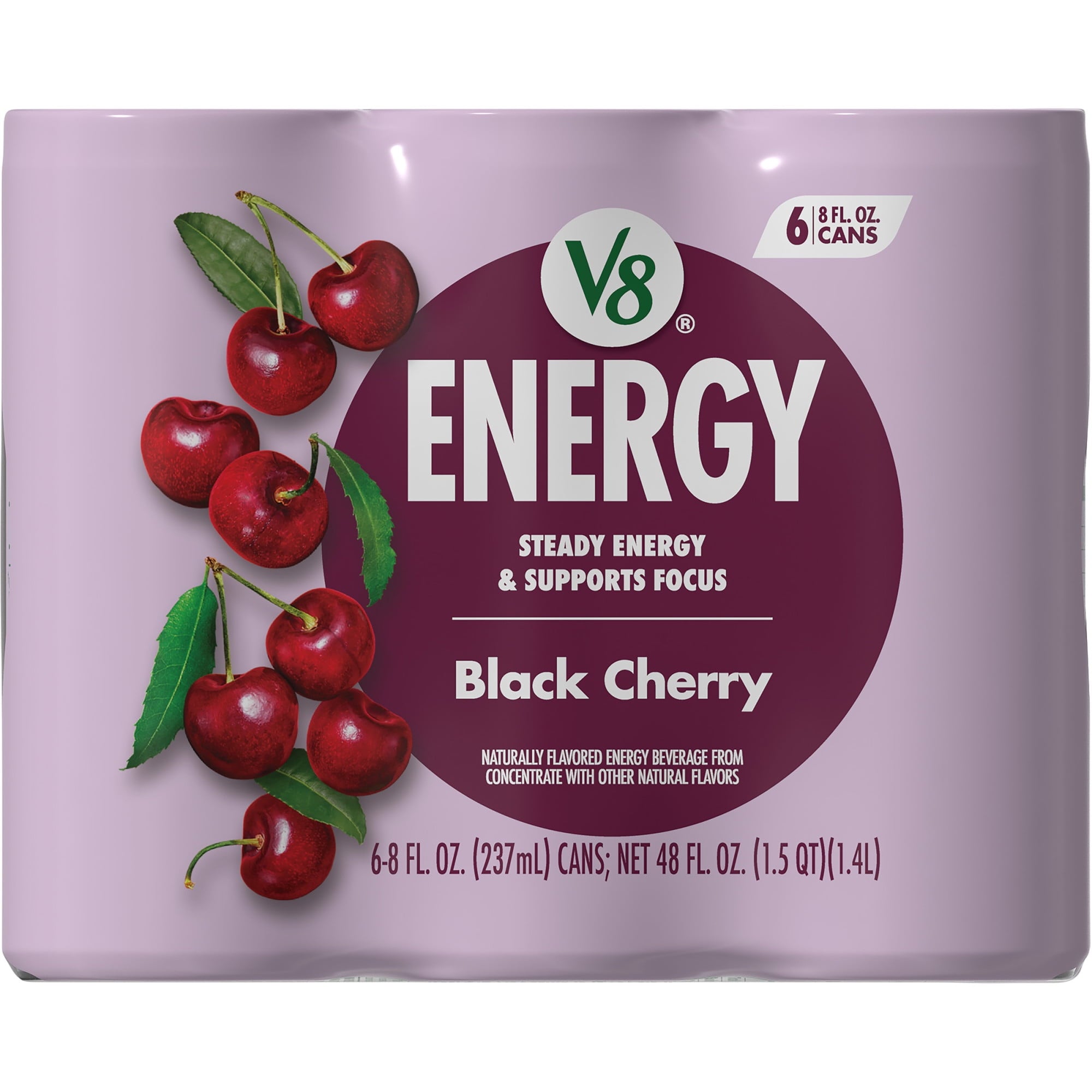 V8 Juice (4 pack) V8 Energy Black Cherry Energy Drink, 8 fl oz Can, 24 Pack — coffee and drinks product, view 9