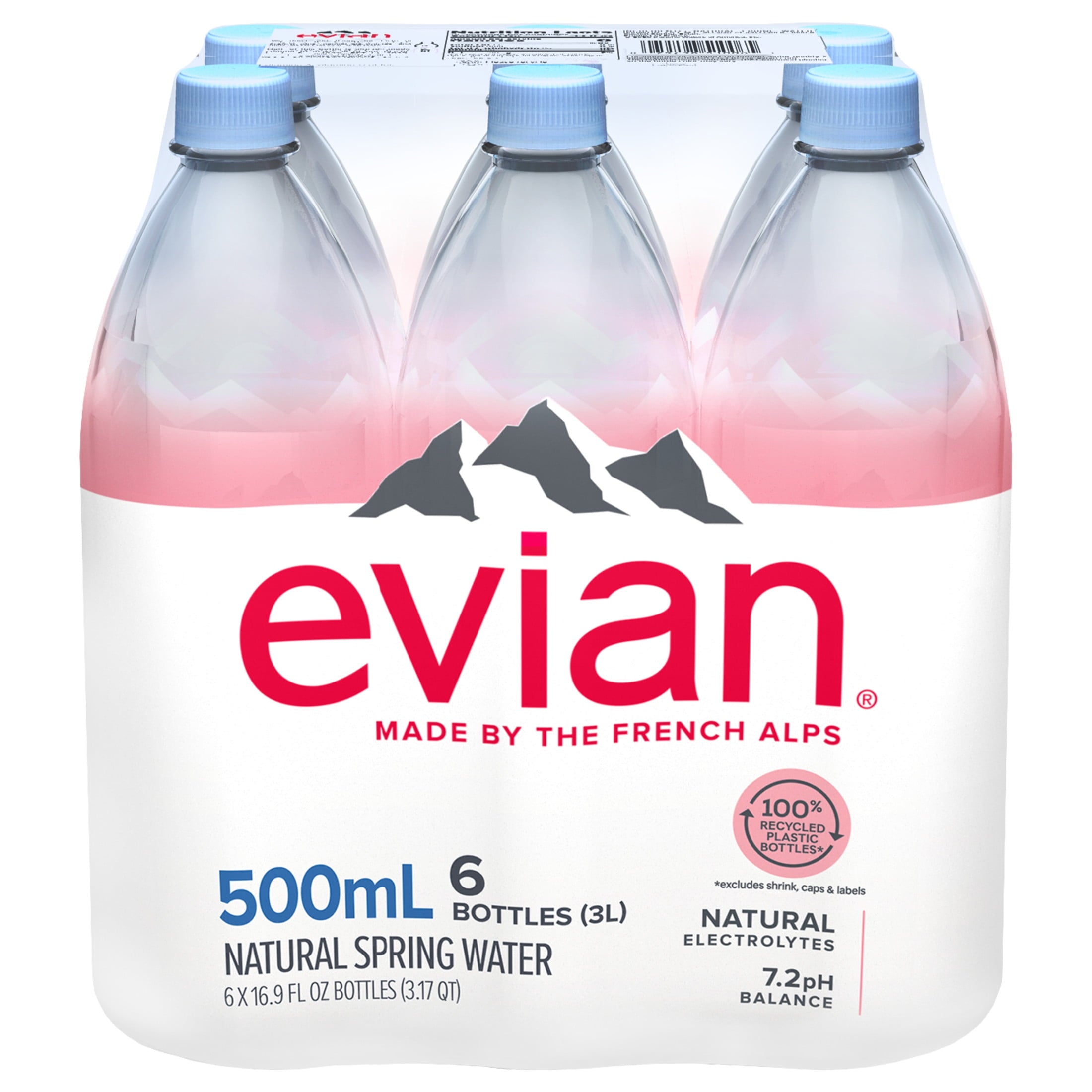 evian Natural Spring Water, 16.9 fl oz, 6 Pack Bottles — coffee and drinks product, view 10
