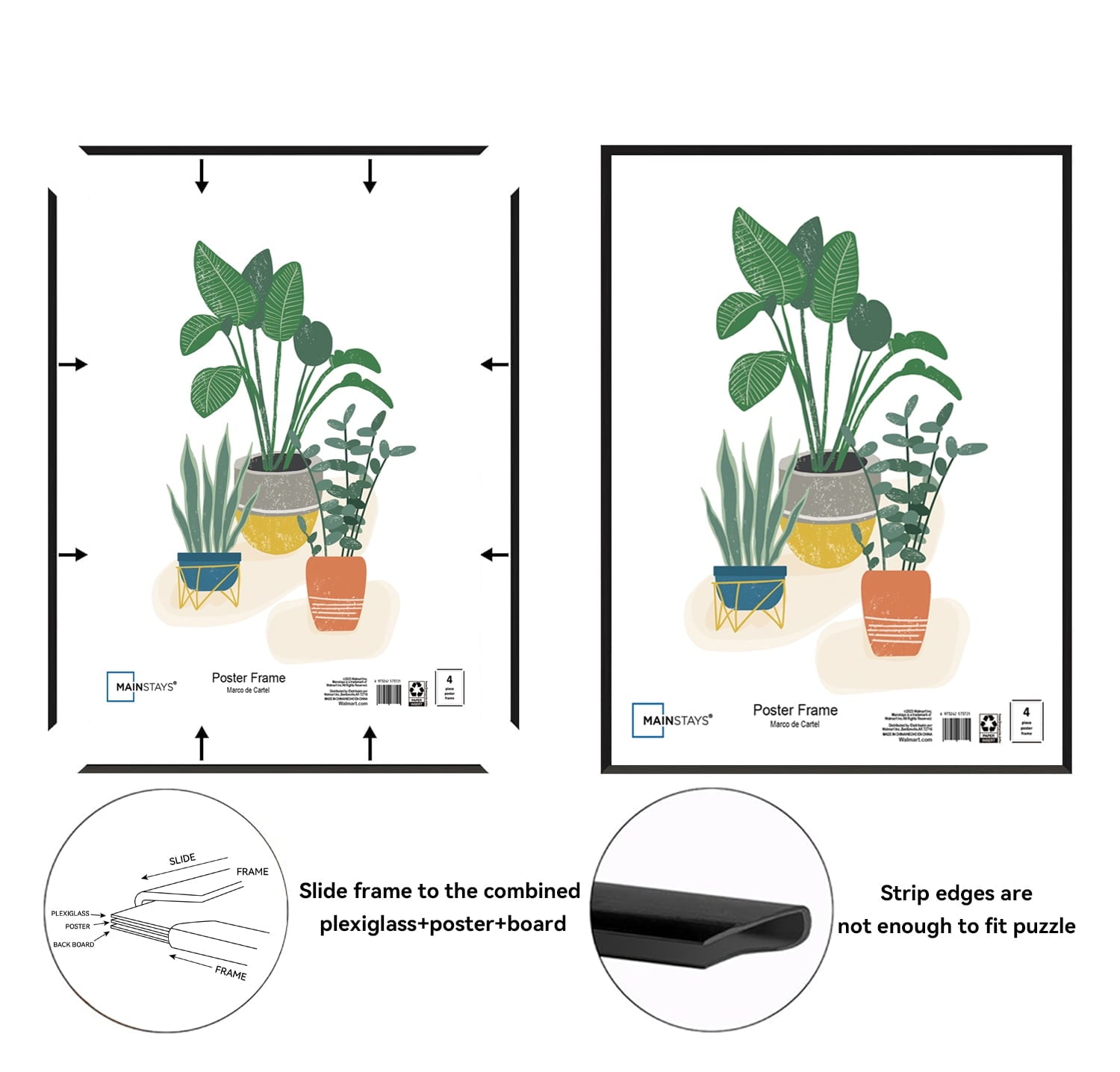 Mainstays 24x36 Black Flat Profile Wall Photo Frame — home and garden product, view 3