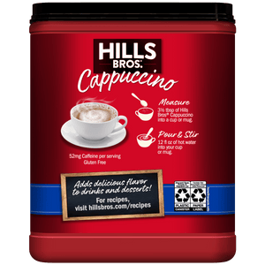 Hills Bros. French Vanilla Cappuccino Instant Coffee Mix, 16 Ounce Canister — coffee and drinks product, view 6