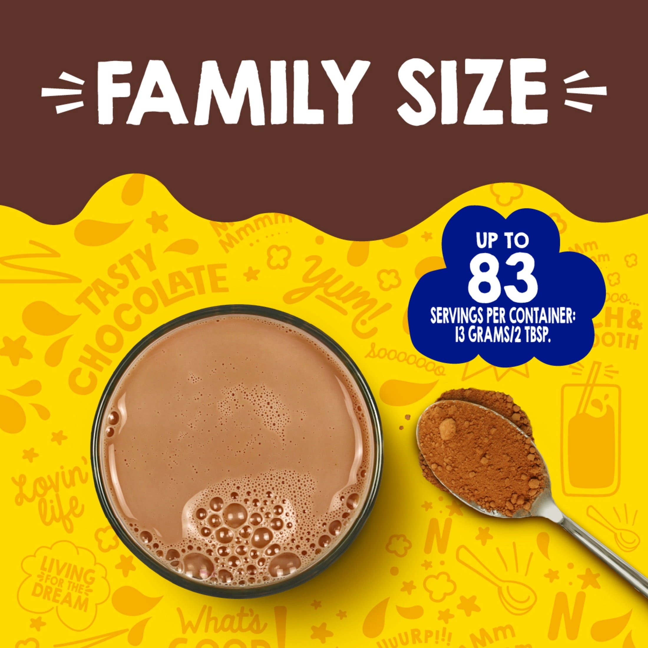 Nestle Nesquik Chocolate Flavor Powder Stir In Drink Mix Canister, 38 oz Canister — coffee and drinks product, view 5