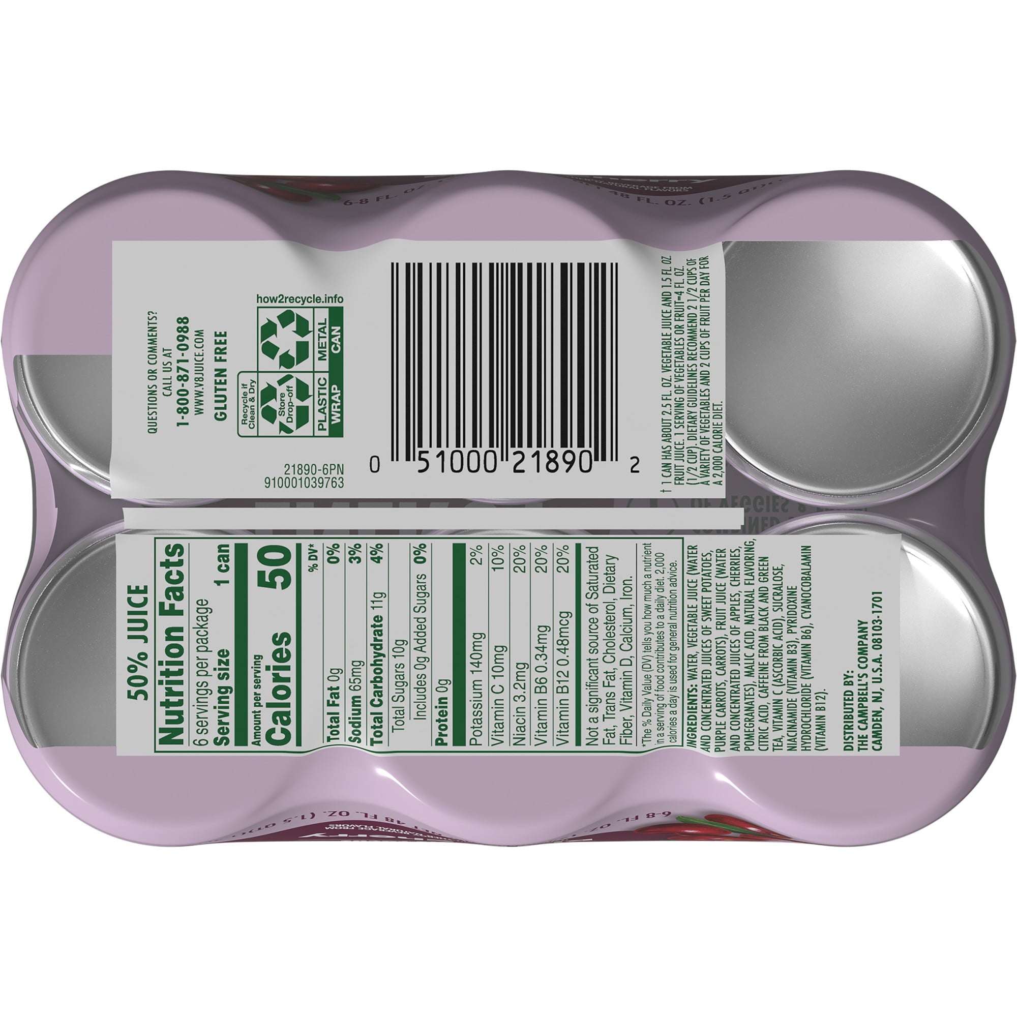V8 Juice (4 pack) V8 Energy Black Cherry Energy Drink, 8 fl oz Can, 24 Pack — coffee and drinks product, view 12