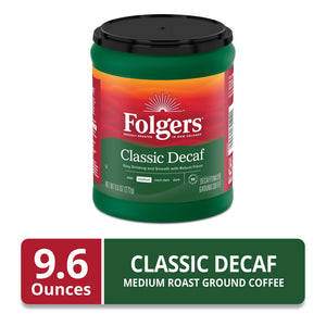 Folgers Decaf Coffee, Ground Coffee, Classic Medium Roast, 9.6 oz Canister — coffee and drinks product, view 2