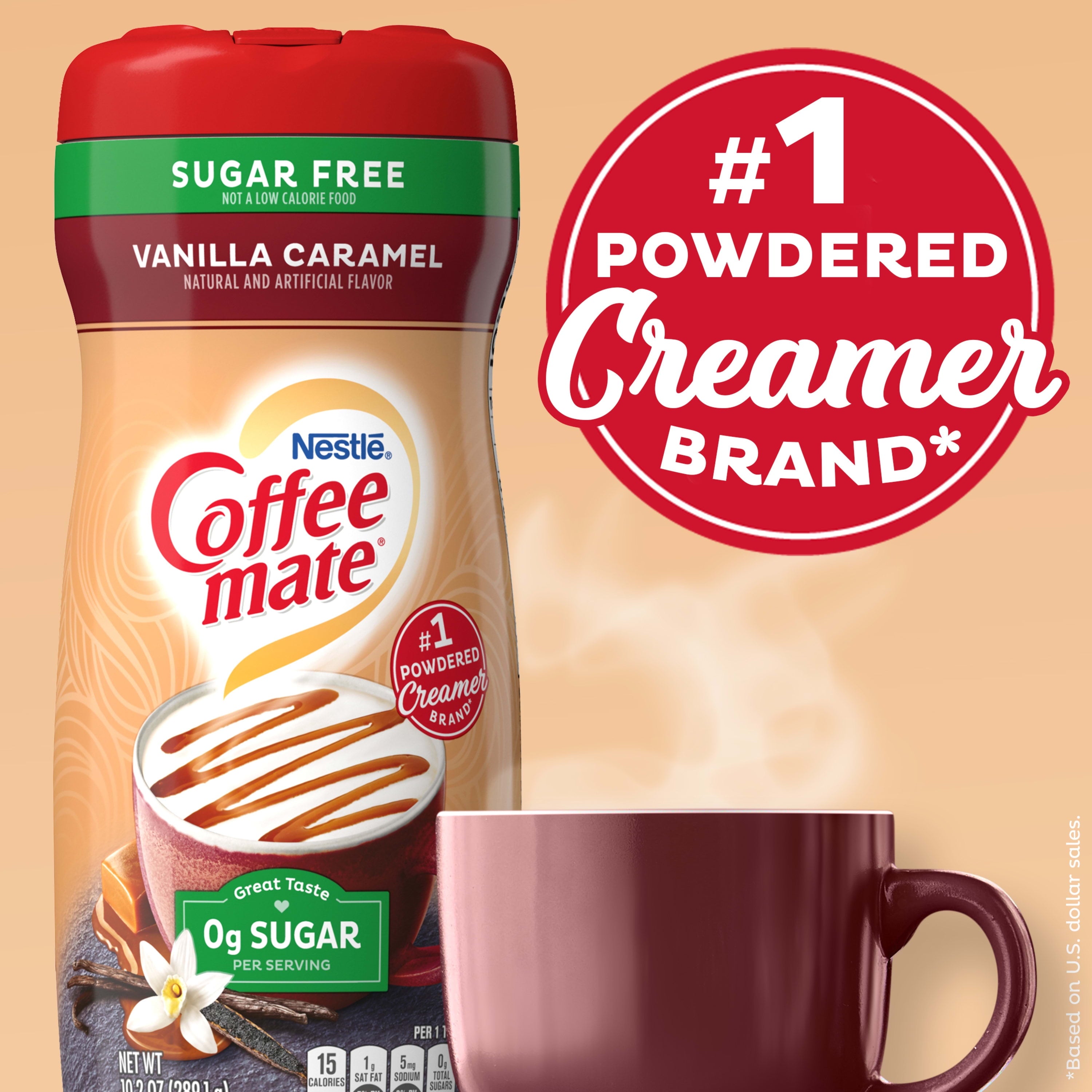 Coffee mate Vanilla Caramel Zero Sugar Powder Coffee Creamer, 10.2 oz — coffee and drinks product, view 6