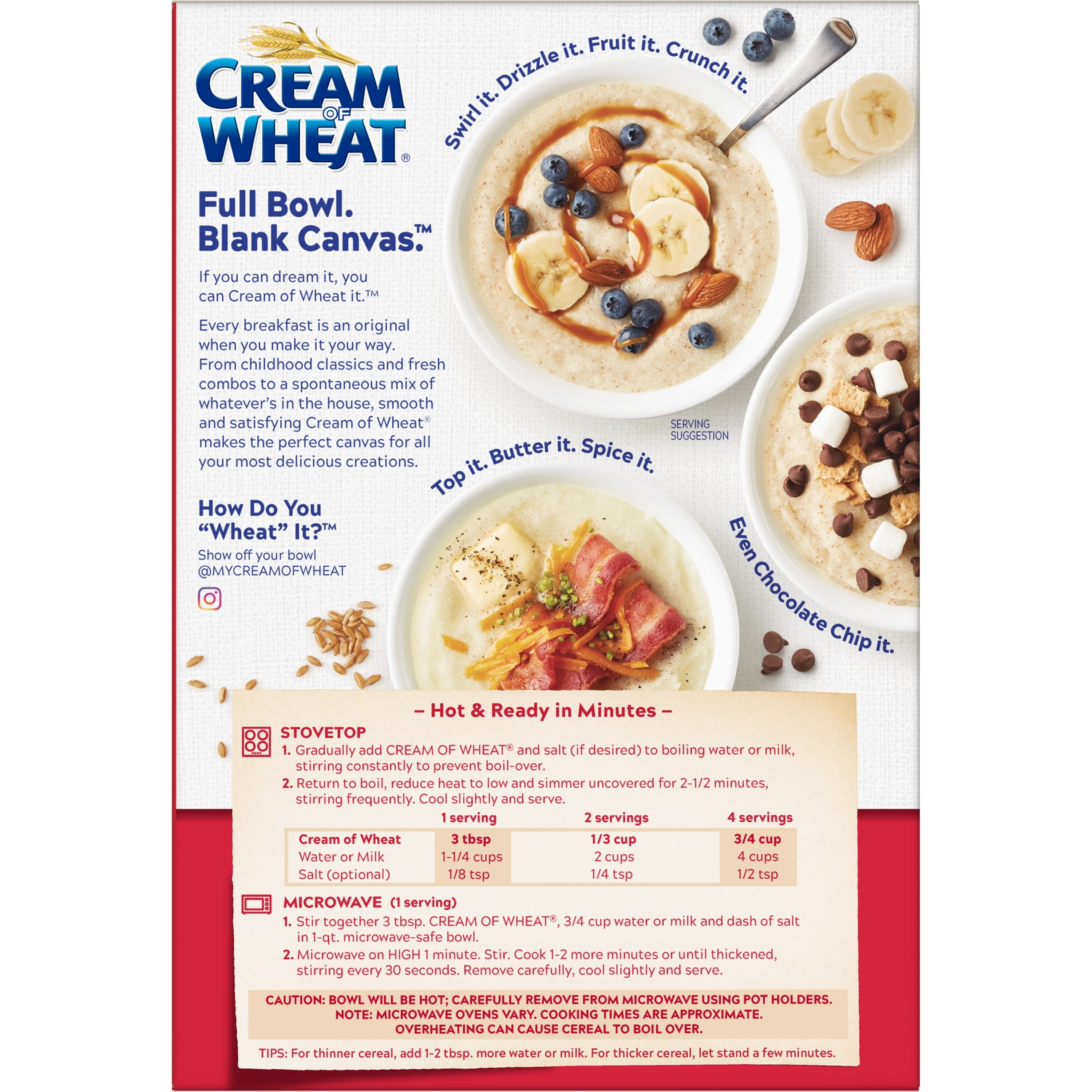 Cream of Wheat 2.5 Minute Hot Cereal, Original Flavor, Kosher, Shelf-Stable, 28 oz Box — grocery product, view 9