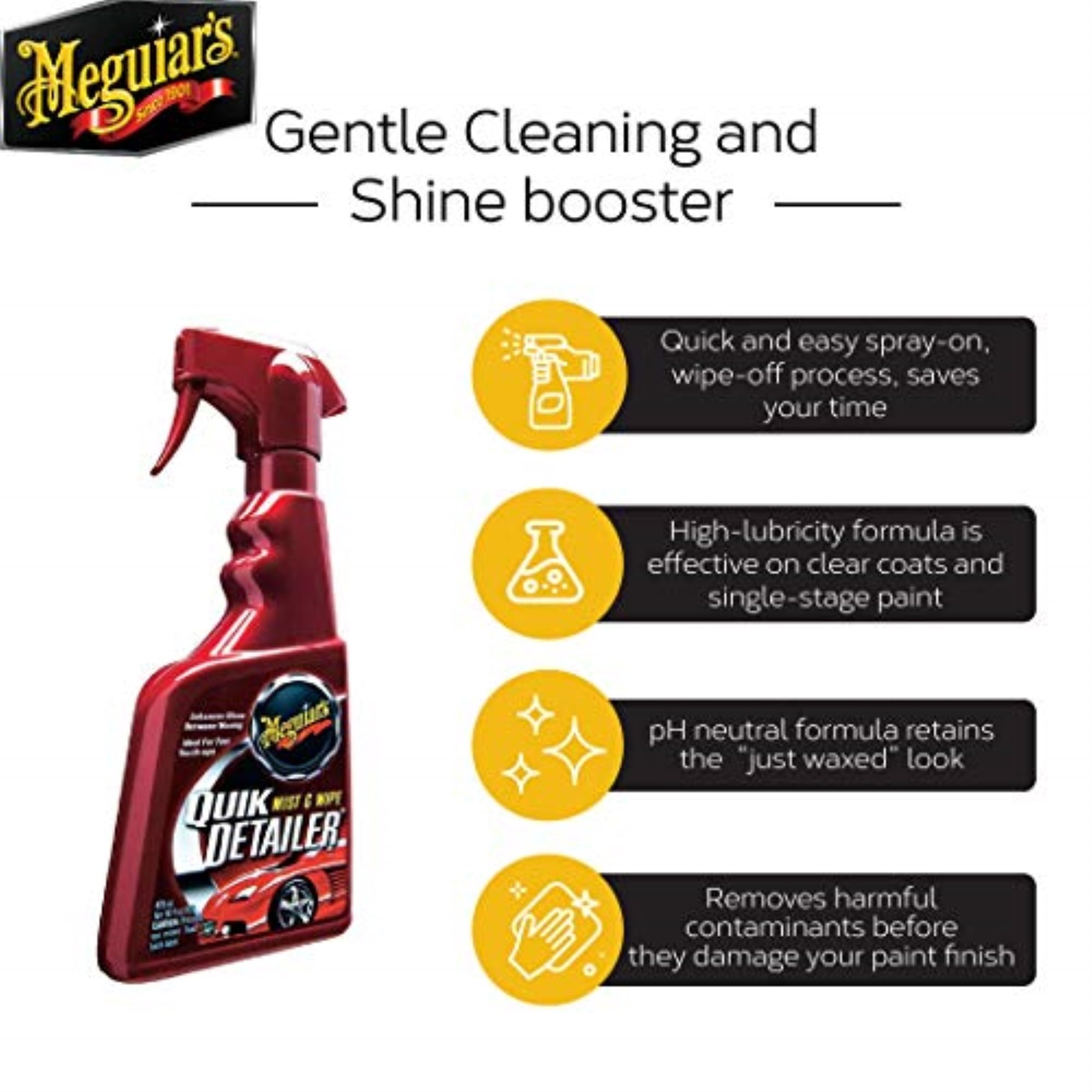 Meguiar's Quik Detailer Mist and Wipe, A3316, 16 oz — automotive product, view 2