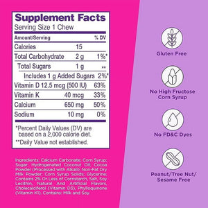 Viactiv Calcium + Vitamin D3 Supplement Soft Chews, Milk Chocolate, Calcium for Bone Health — supplement pack, view 2