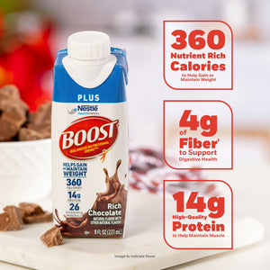 BOOST Plus Nutritional Drink Protein Shakes, Rich Chocolate, 8 fl oz, 12 Pack — sports nutrition product, view 4