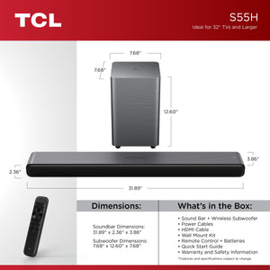 TCL S Class 2.1 Channel Sound Bar with Dolby Atmos - image 2 of 6