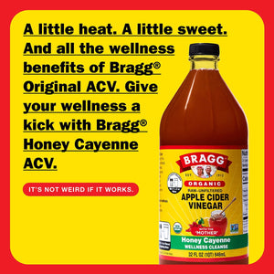 Bragg Organic Apple Cider Vinegar Honey Cayenne Wellness Cleanse, Raw and Unfiltered, 32 fl oz — grocery product, view 2