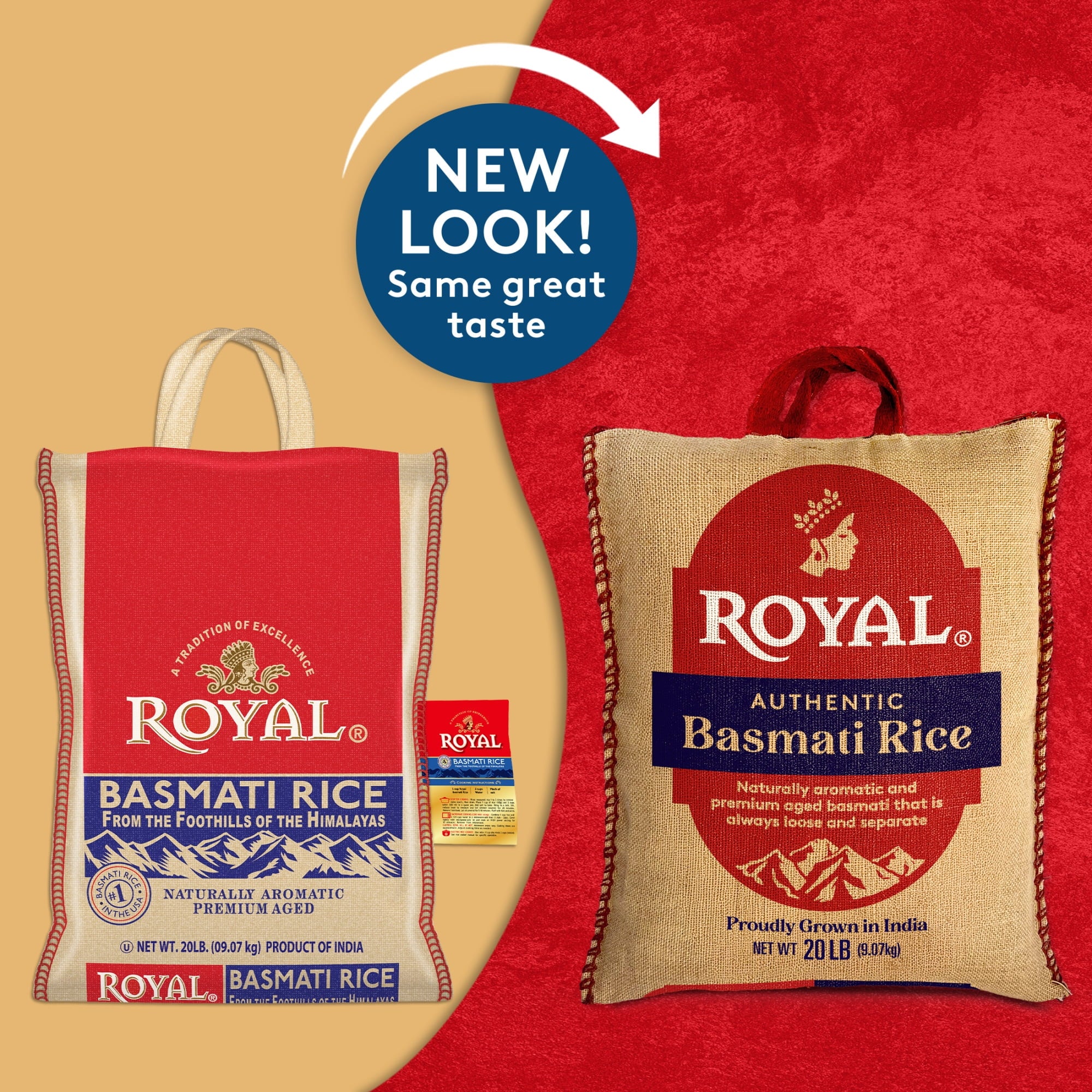 Authentic Royal Naturally Aged Indian White Basmati Rice, Long-Grain, Gluten-free - 20 lb. Bag — grocery product, view 2