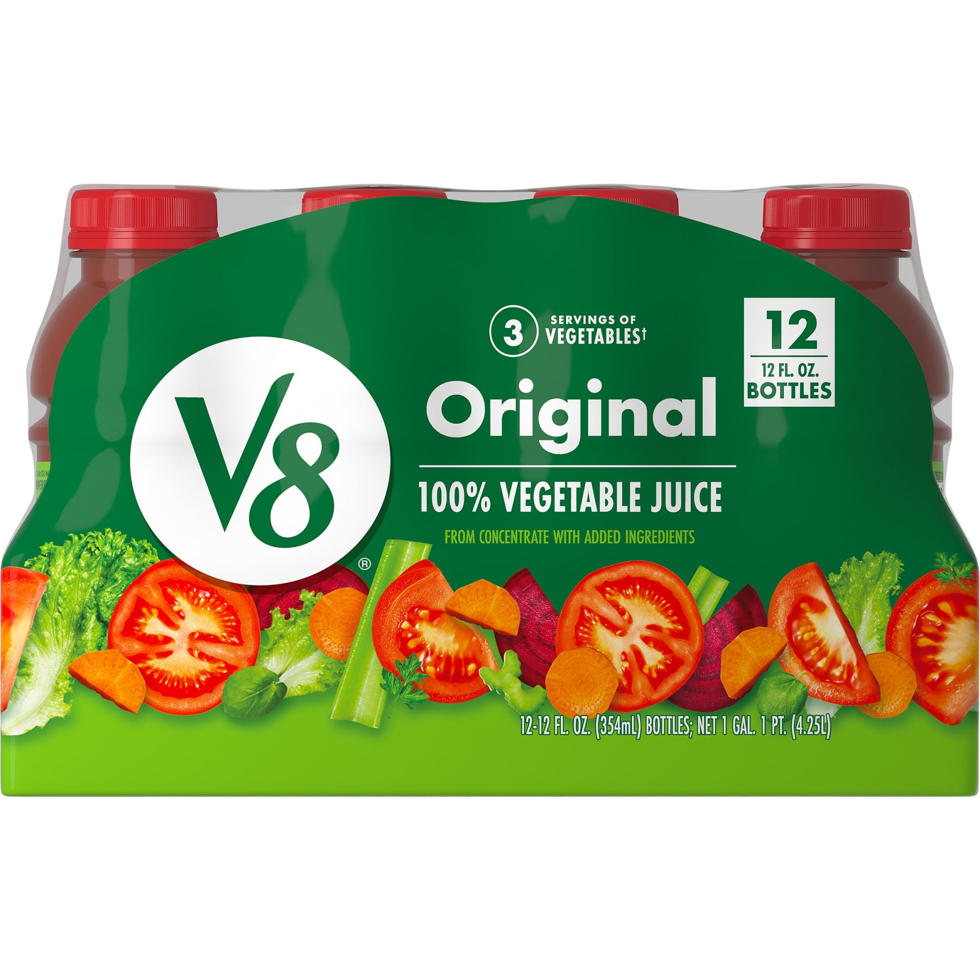 V8 Original 100% Vegetable Juice, 12 fl oz Bottle, 12 Count — coffee and drinks product, view 8