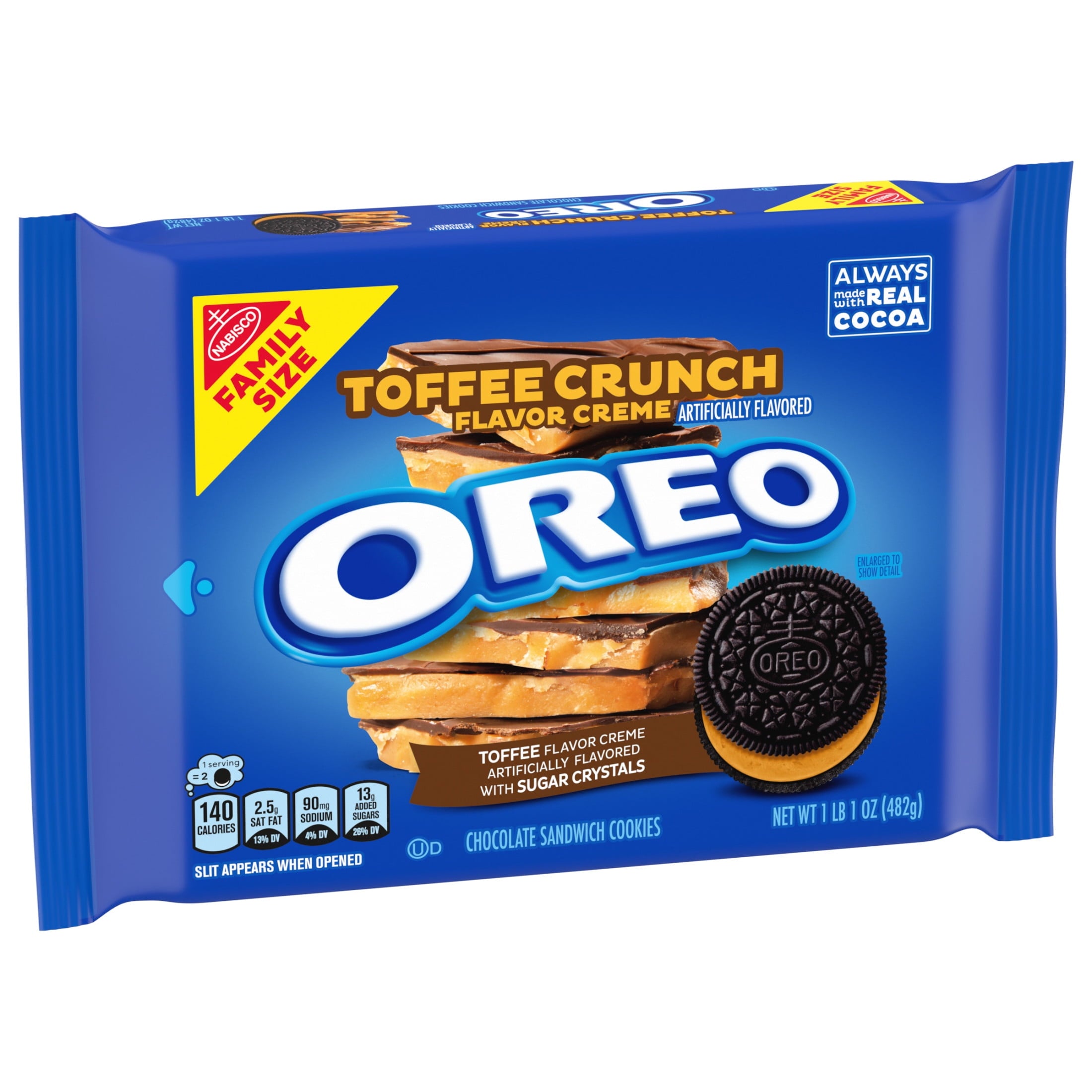 (3 pack) OREO Toffee Crunch Creme with Sugar Crystals Chocolate Sandwich Cookies, Family Size — grocery product, view 10