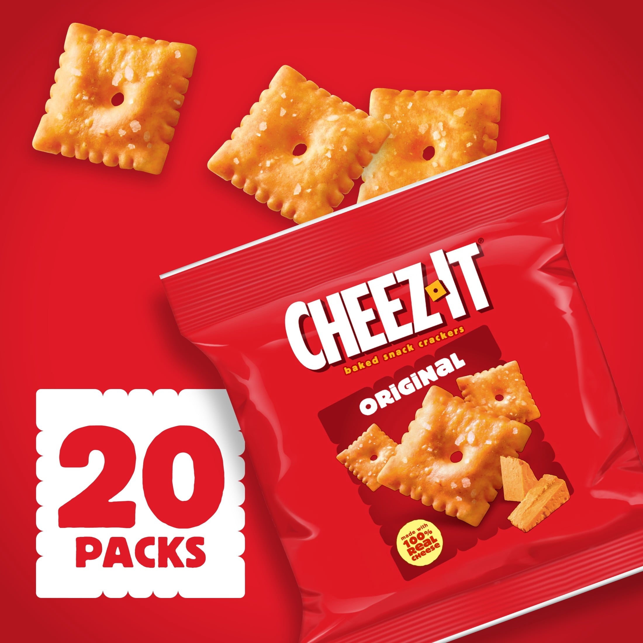 Cheez-It Cheese Crackers, Baked Snack Crackers, Lunch Snacks, Original, 20oz Box (20 Packs) — grocery product, view 5