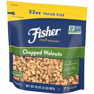 Fisher Chef's Naturals Gluten Free, No Preservatives, Non-GMO Chopped Walnuts, 32 oz Bag — grocery product, view 9