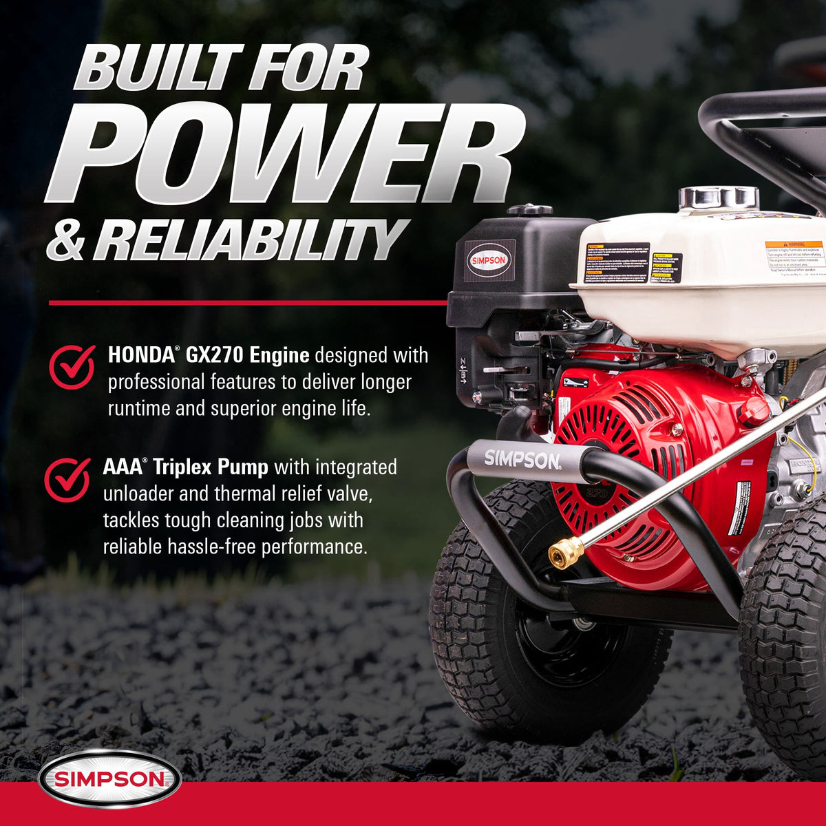 Simpson PowerShot 4000 Ps i3.5 GPM Professional Gas Pressure Washer with AAA Triplex Pump - image 3 of 6