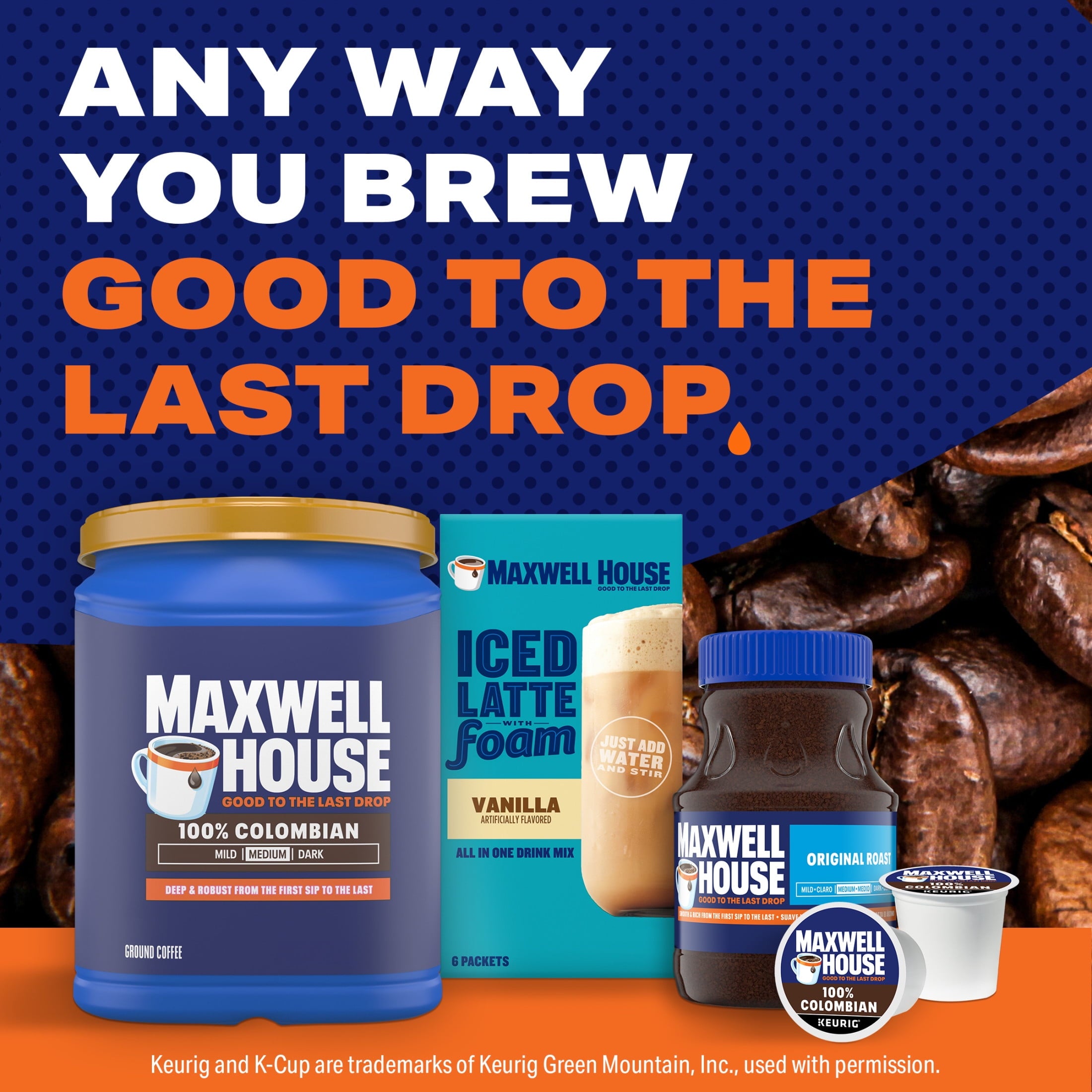 Maxwell House 100% Colombian Ground Coffee, 35.7 oz Canister — coffee and drinks product, view 8