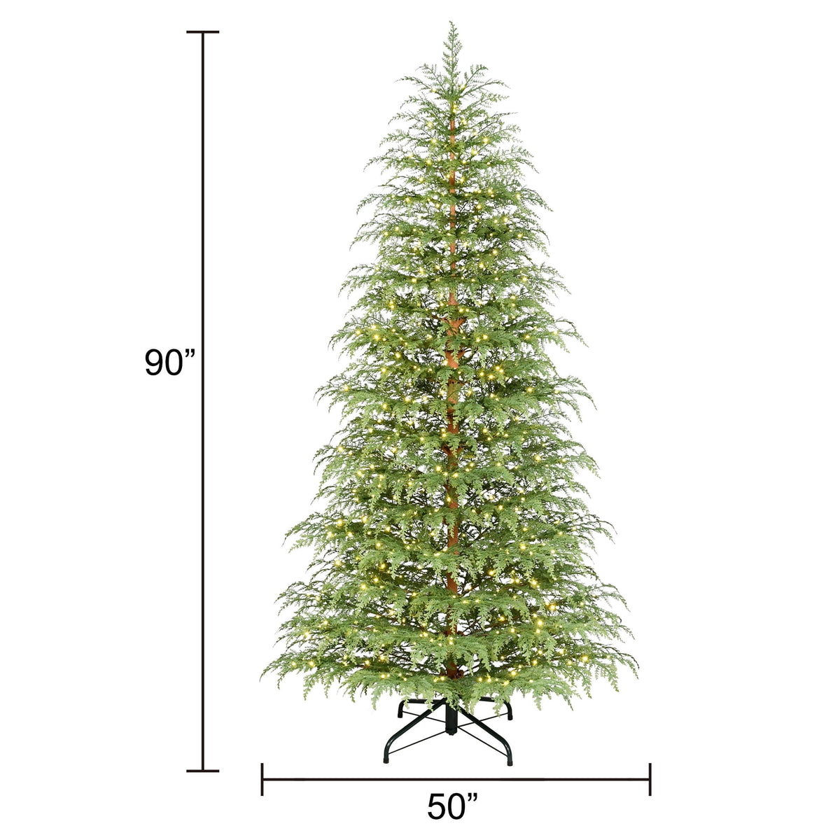 My Texas House 7.5' Pre-Lit Cypress Green Artificial Christmas Tree with 500 Warm White Twinkle LED - image 4 of 6