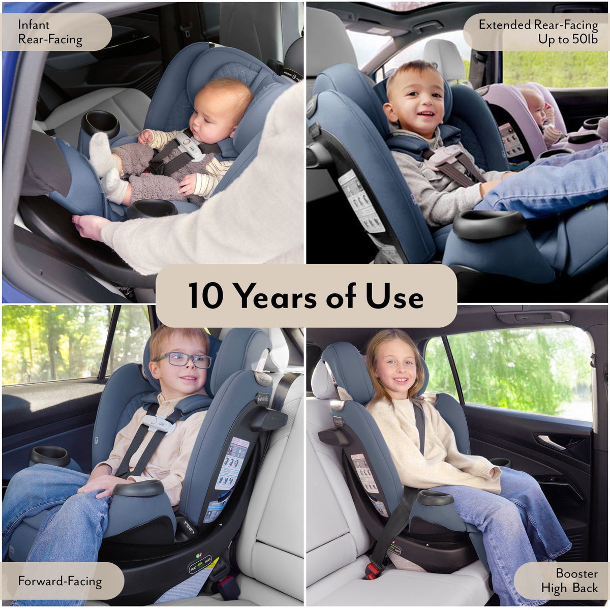 Evenflo Revolve360 Extend All-in-One Rotating Car Seat with Green & Gentle Fabric (Agate) - image 3 of 6