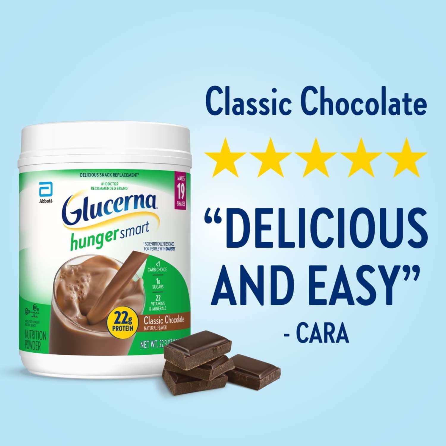 Glucerna Hunger Smart Diabetes Care Powder, Classic Chocolate, 22.3 Oz — sports nutrition product, view 9