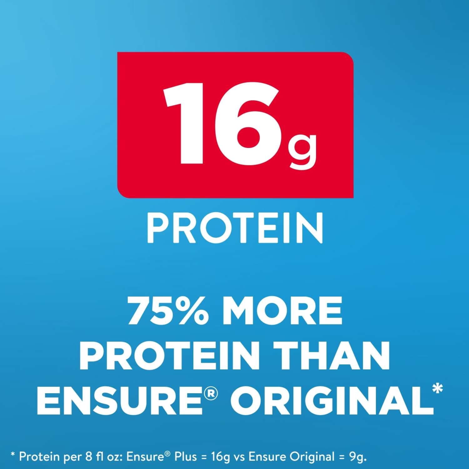 Ensure Plus Meal Replacement Nutrition Shake, Milk Chocolate, 16g Protein, 8 fl oz — sports nutrition product, view 3