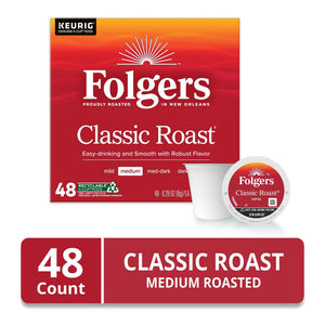 Folgers Classic Roast, Medium Roast Coffee, Keurig K Cup Pods, 48 Count Box — coffee and drinks product, view 2