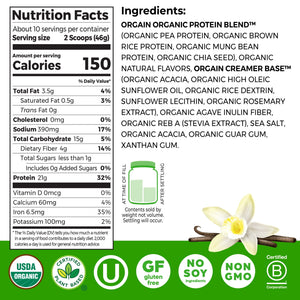 Orgain Organic Vegan 21g Protein Powder, Plant Based Shake Drink, Vanilla Bean 1.02lb — sports nutrition product, view 8
