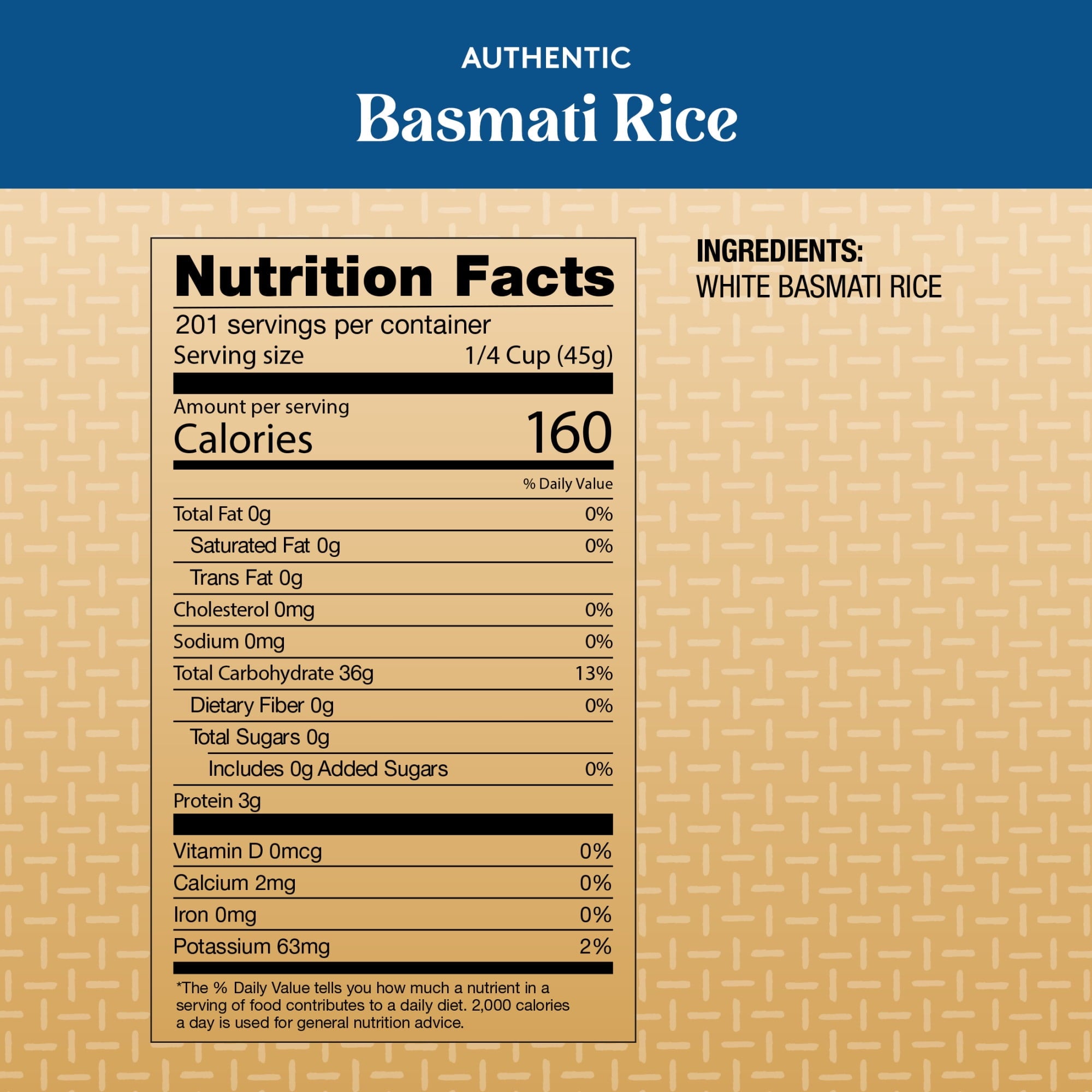 Authentic Royal Naturally Aged Indian White Basmati Rice, Long-Grain, Gluten-free - 20 lb. Bag — grocery product, view 8
