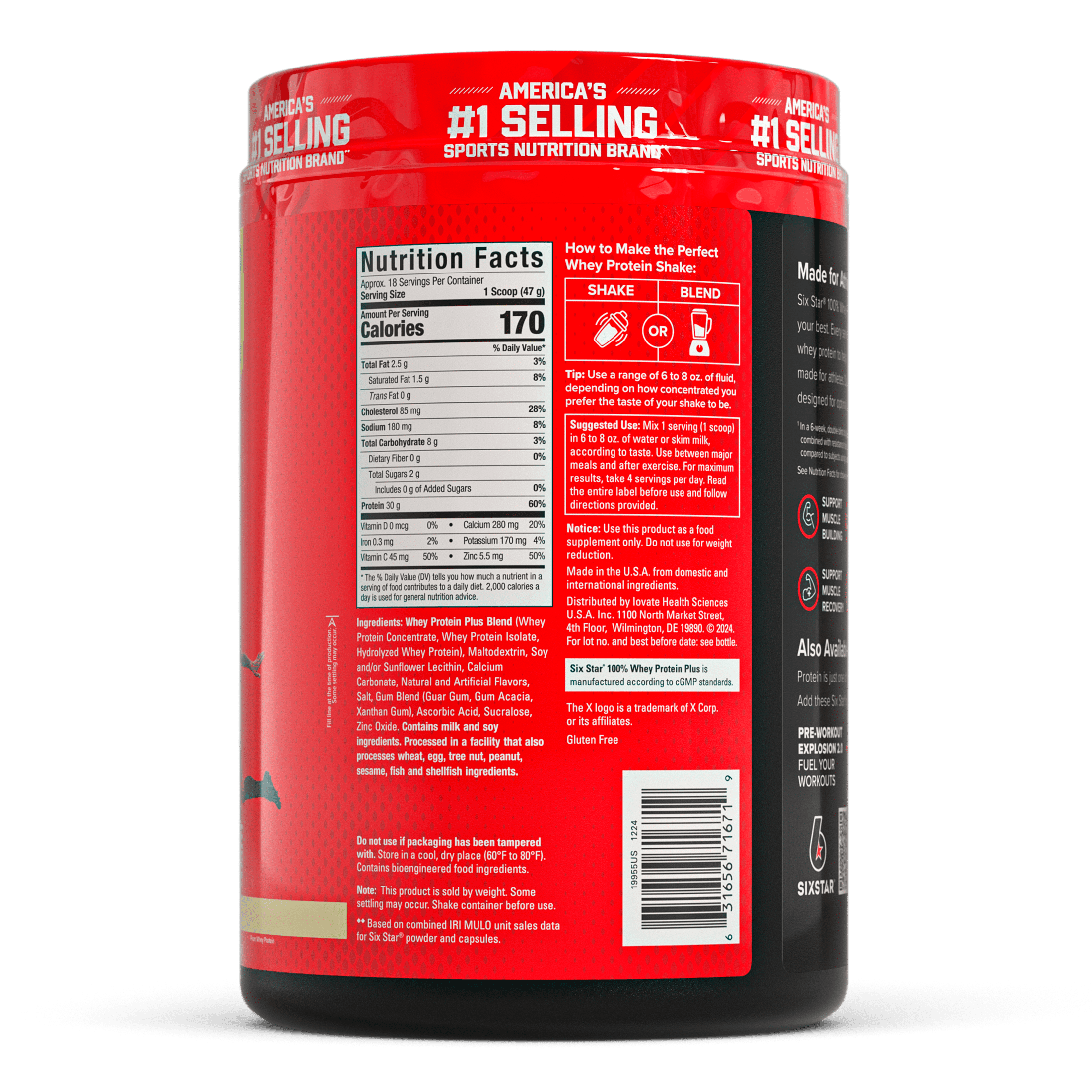 Six Star Pro Nutrition 100% Whey Protein Powder Plus, 30g Protein, Vanilla Cream, 1.81 lbs — sports nutrition product, view 8