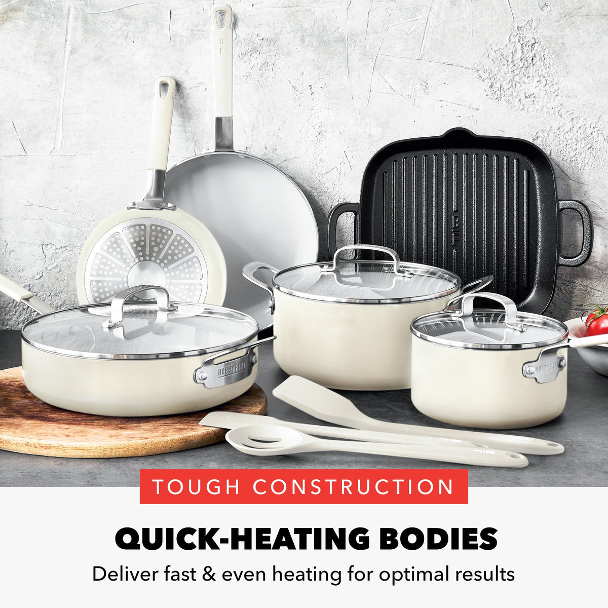 GreenPan Bobby Flay Aluminum Ceramic Nonstick 12-Piece Cookware Set - image 6 of 6