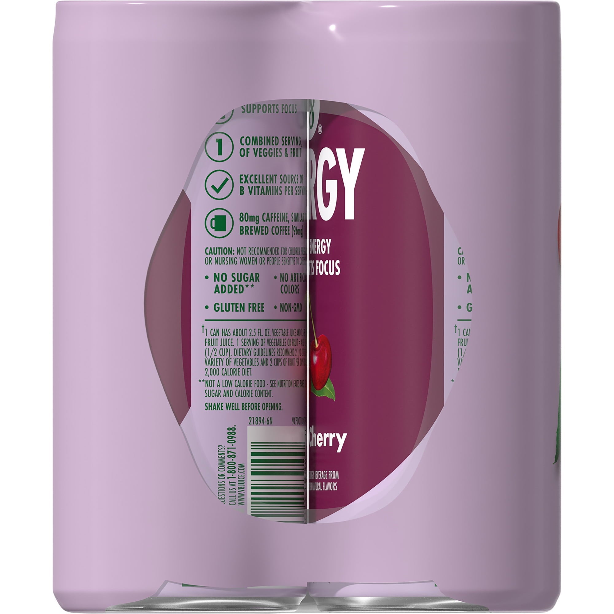 V8 Juice (4 pack) V8 Energy Black Cherry Energy Drink, 8 fl oz Can, 24 Pack — coffee and drinks product, view 11