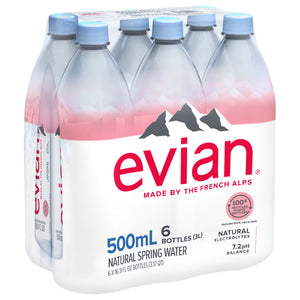 evian Natural Spring Water, 16.9 fl oz, 6 Pack Bottles — coffee and drinks product, view 12