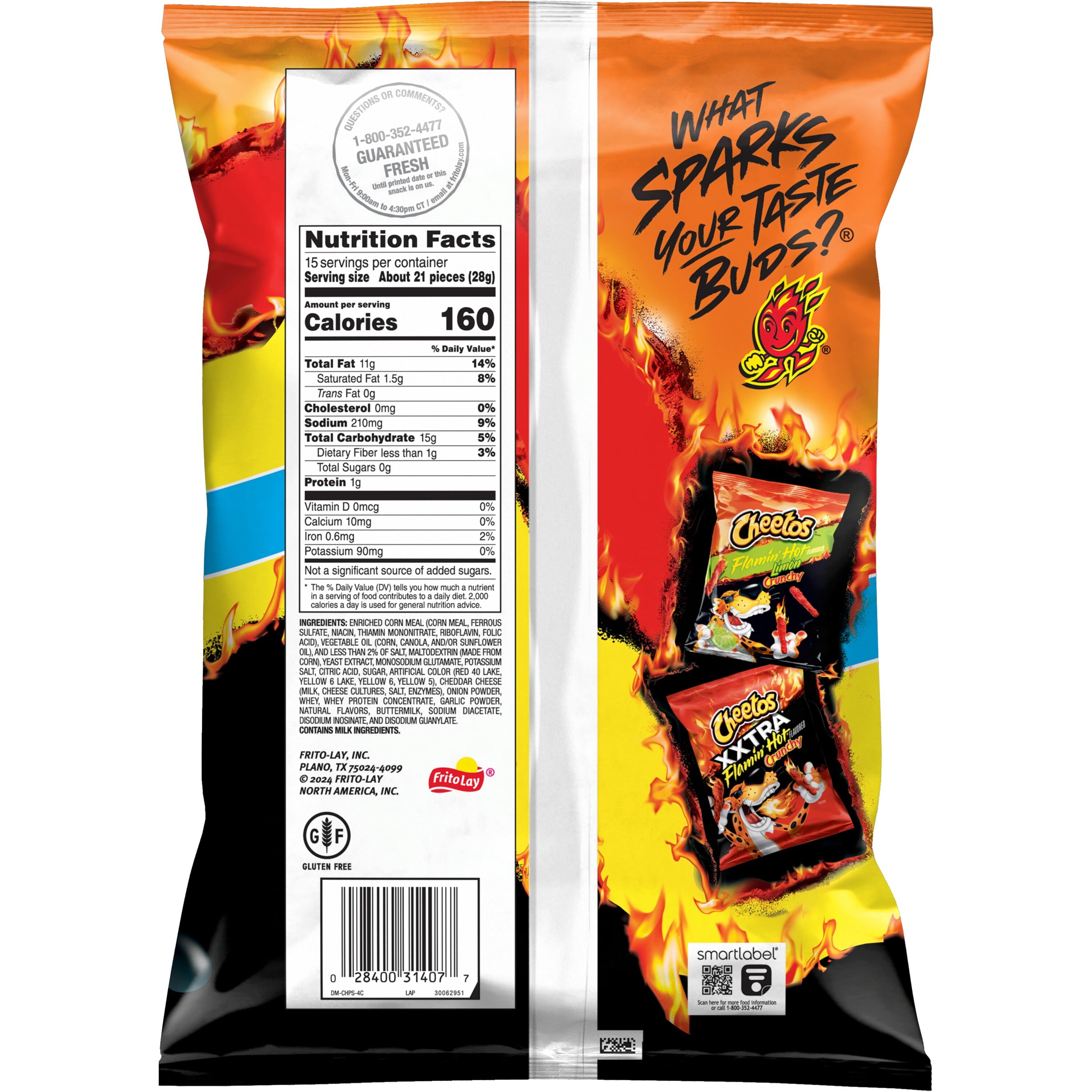 Cheetos Crunchy Cheese Flavored Snacks Flamin Hot Party Size 15 oz Bag — grocery product, view 2