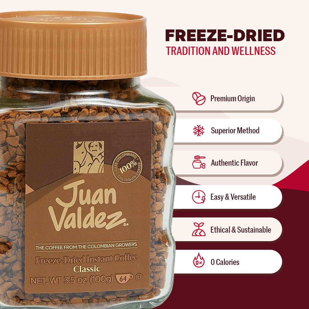 Juan Valdez Classic Freeze-Dried Instant Coffee – Premium Colombian, 3.52 oz — coffee and drinks product, view 3