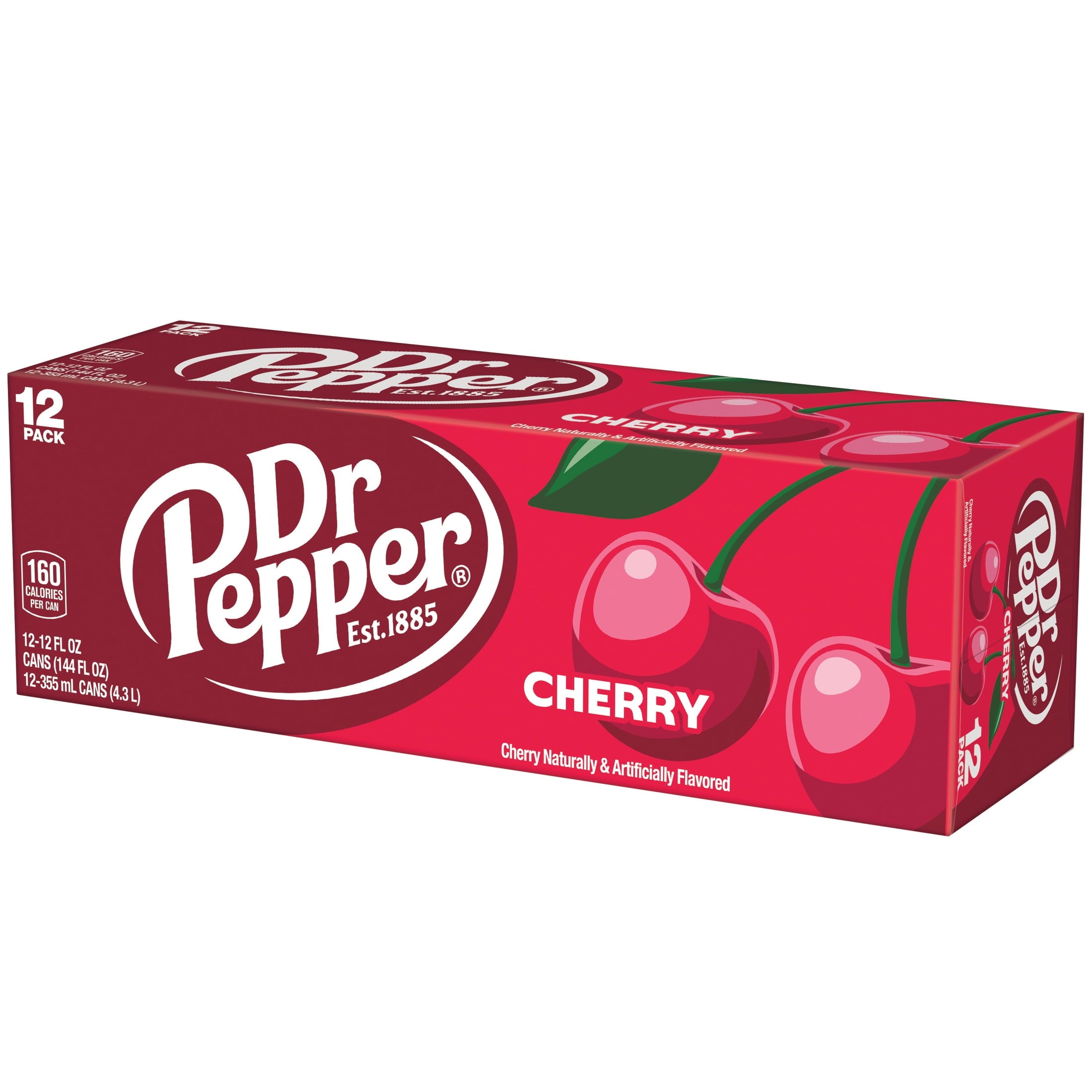 Dr Pepper Cherry Soda Pop, 12 fl oz, 12 Pack Cans — coffee and drinks product, view 7