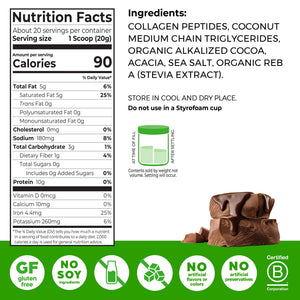 Orgain Keto Collagen Protein Powder, 10g Grass-Fed Collagen, 5g MCT Oil, Chocolate, .88lb — sports nutrition product, view 7