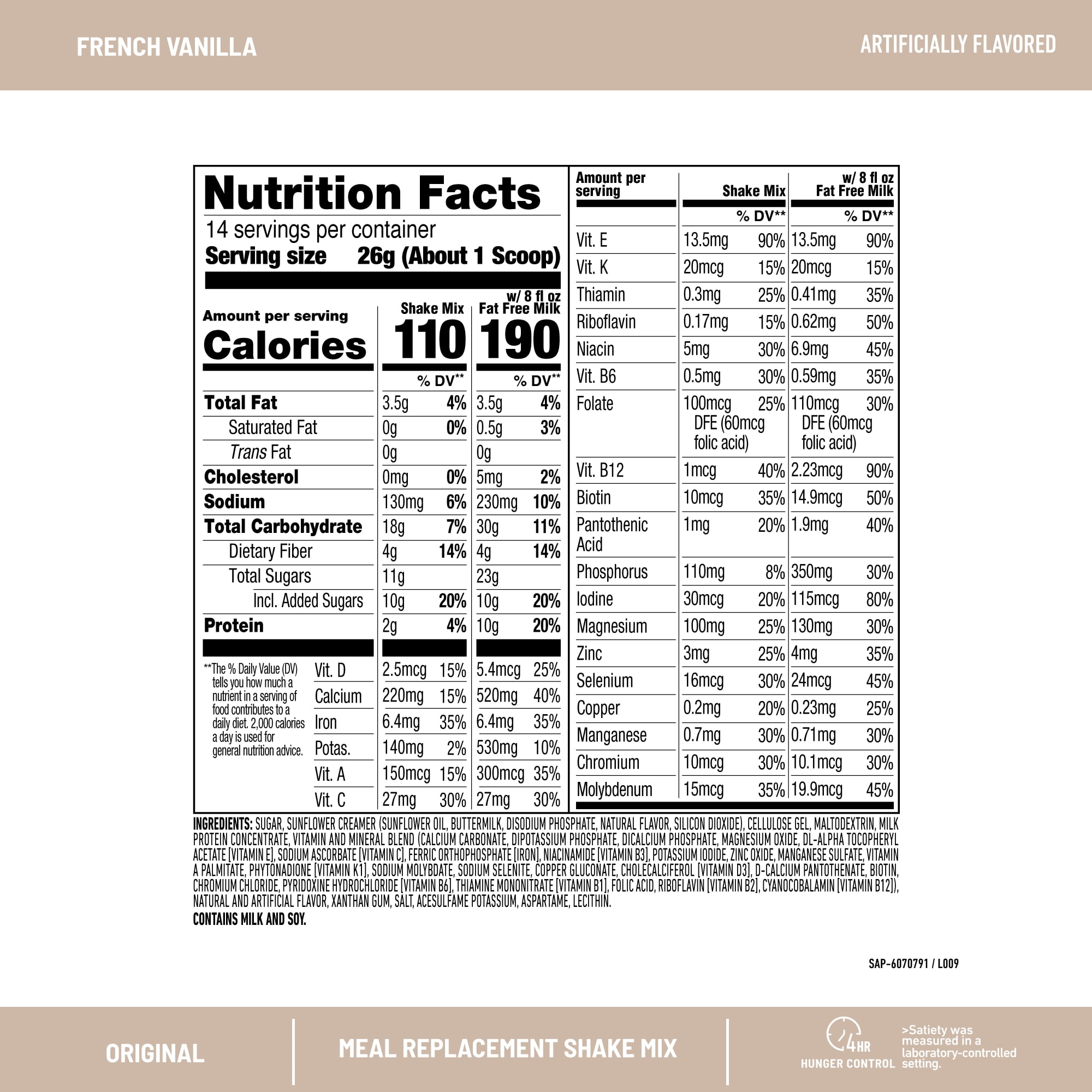 (3 pack) SlimFast Original Meal Replacement Shake Powder, French Vanilla, 12.83 oz — sports nutrition product, view 3